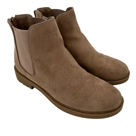 Kensie Shoes - Kensie Womens Sand/Tan  Back Zip Up Ankle Bootie Size 6M